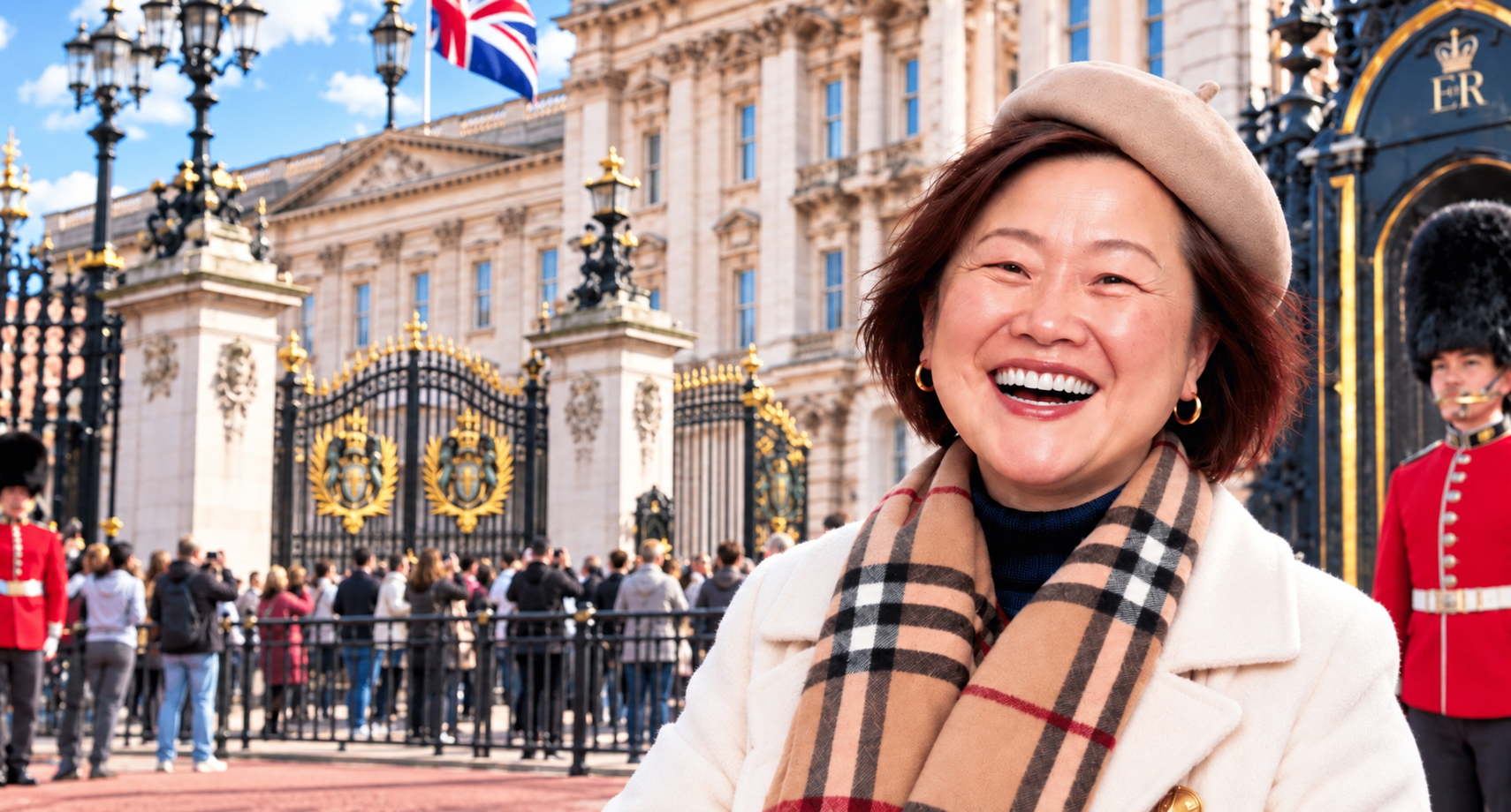 ロンドンで笑うバーネット晶子〈シンディ〉